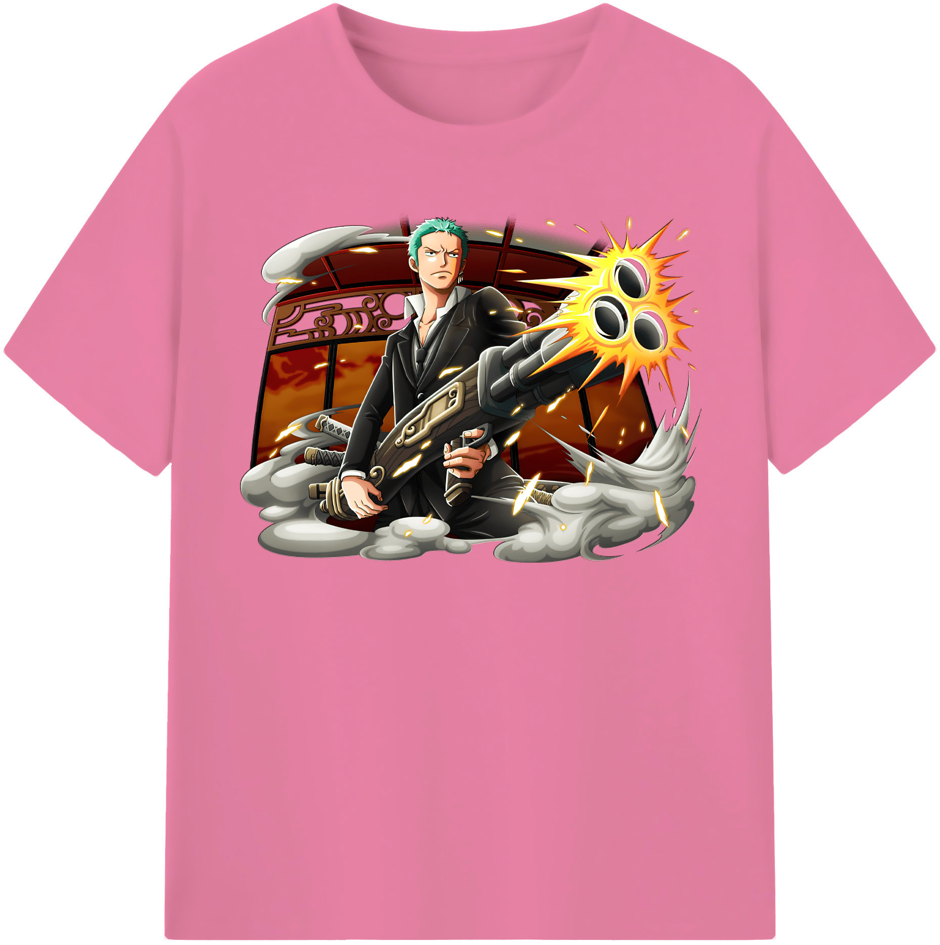 ワンピース ロロノア・ゾロ ONE PIECE Roronoa Zoro 綿100％半袖Tシャツ（フロントプリント）